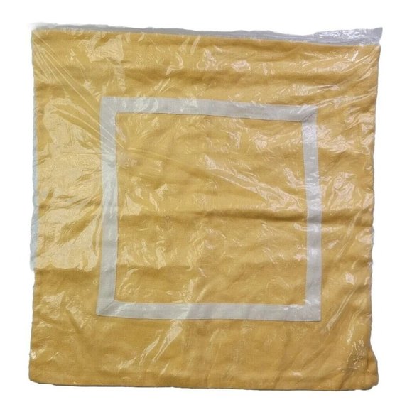NEW - Pottery Barn 20x20" Yellow Textured Linen Farm Pillow Cover Classic Square - Picture 1 of 8